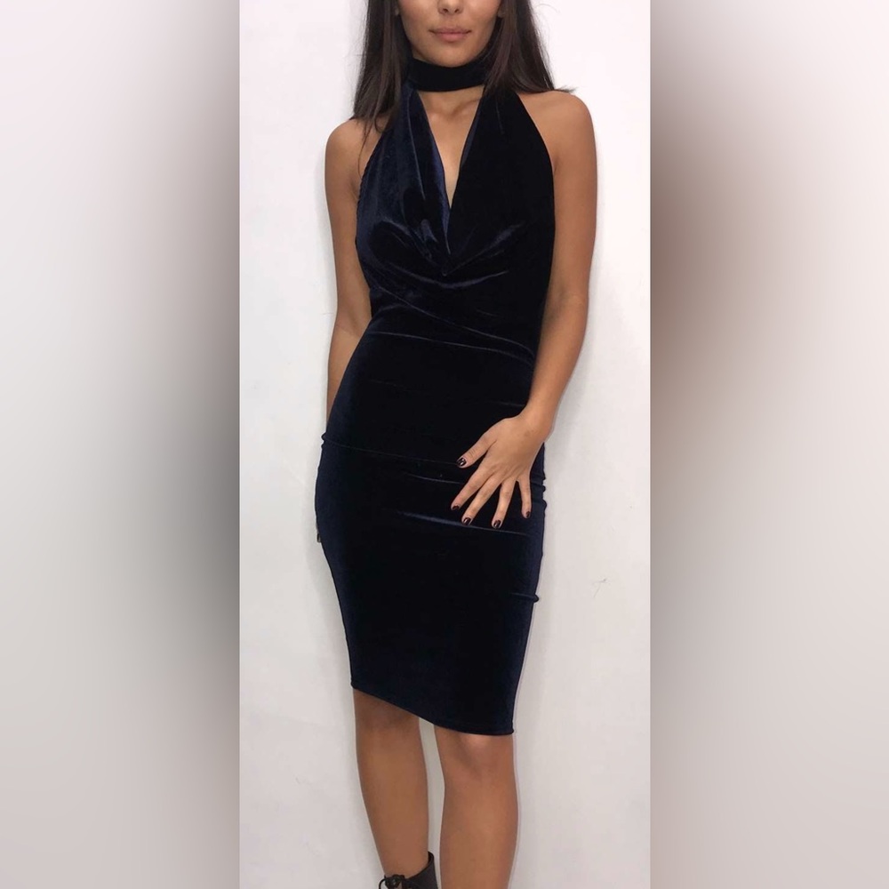 Suede Navy dress